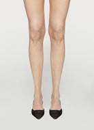 black low-heeled slingback with buckle