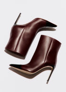 two tones pointed boots black and bordeaux heel height 95mm
