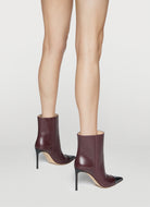 two tones pointed boots black and bordeaux heel height 95mm