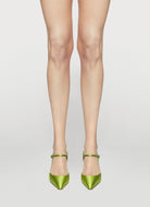 mary jane in green satin