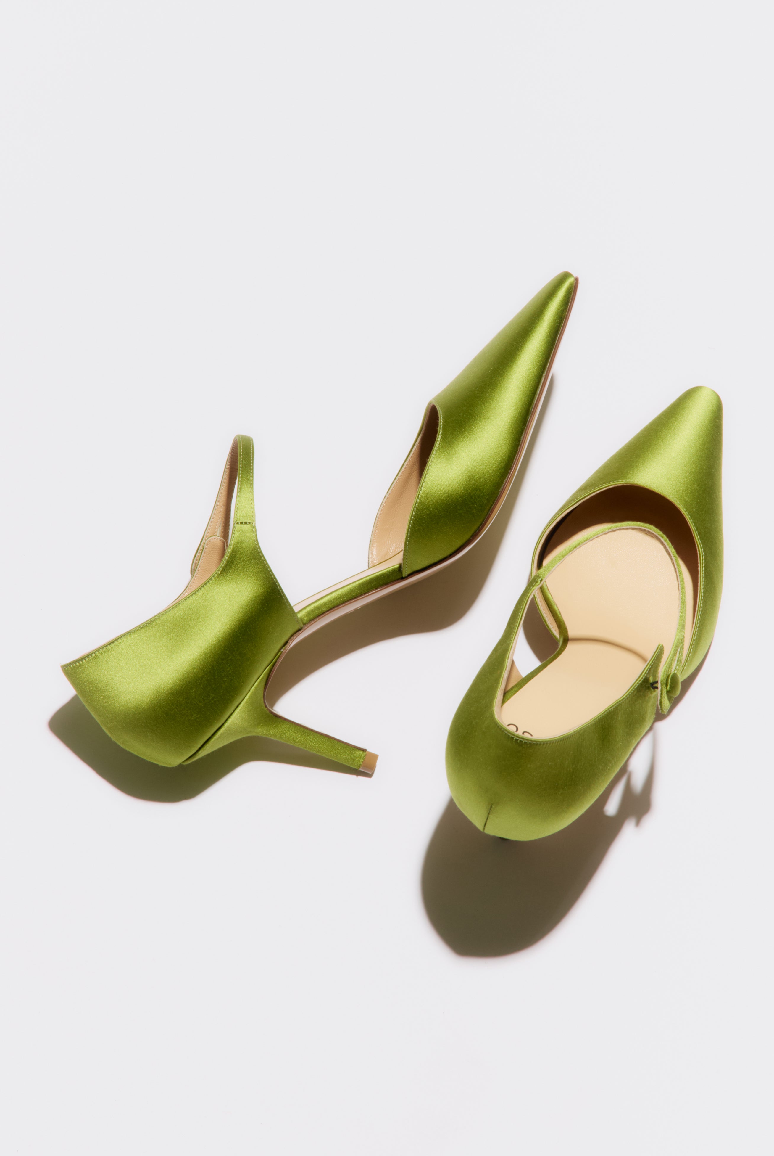 mary jane in green satin