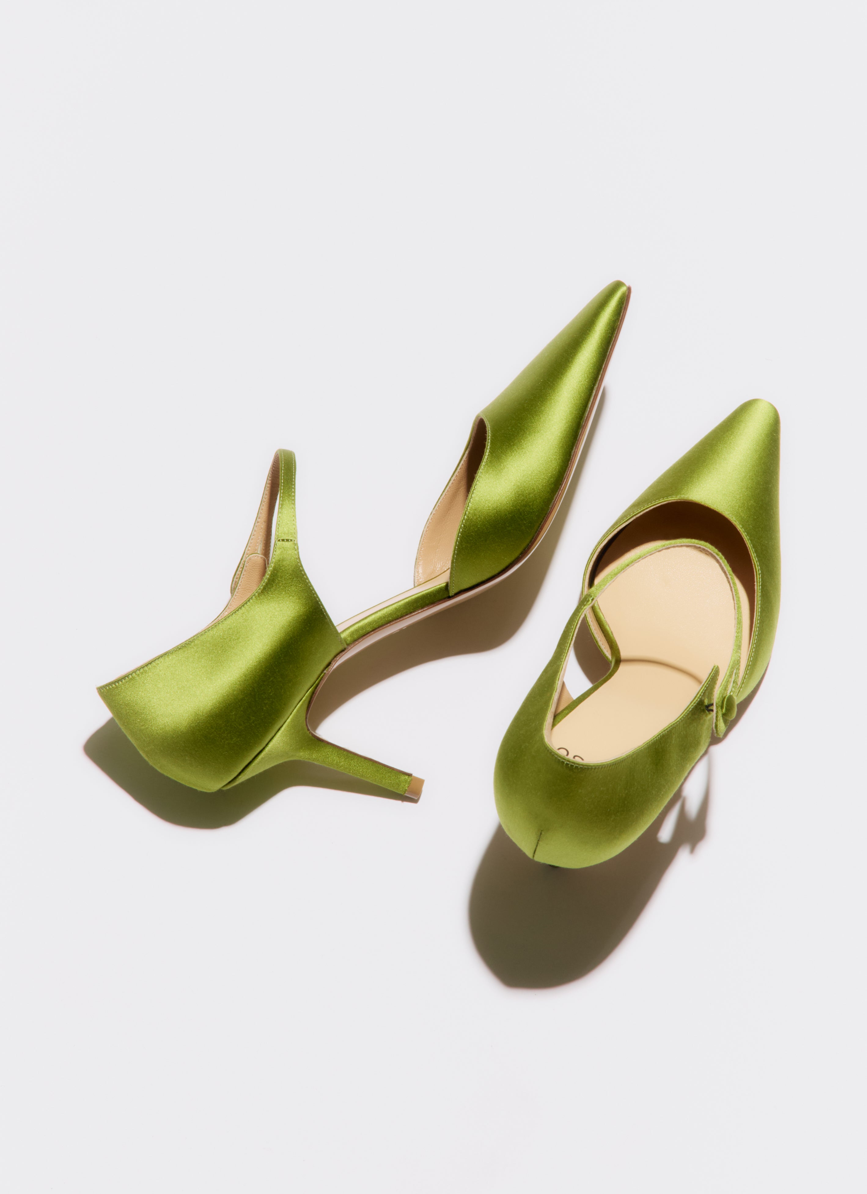 mary jane in green satin