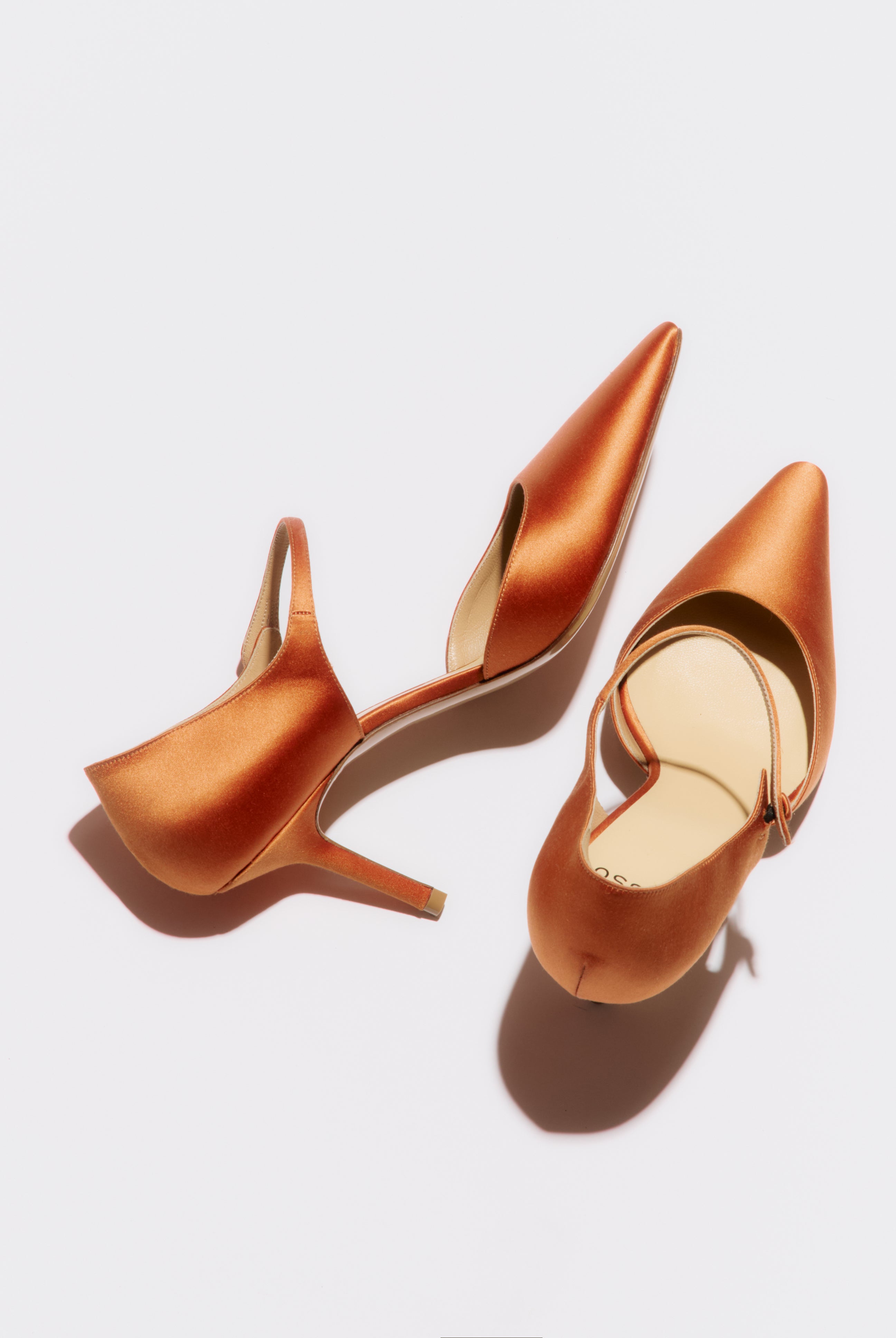 mary jane in orange satin