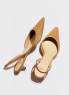 sand low heeled slingback in haircalf