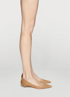low heeled pump in sand haircalf