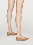 low heeled pump in sand haircalf