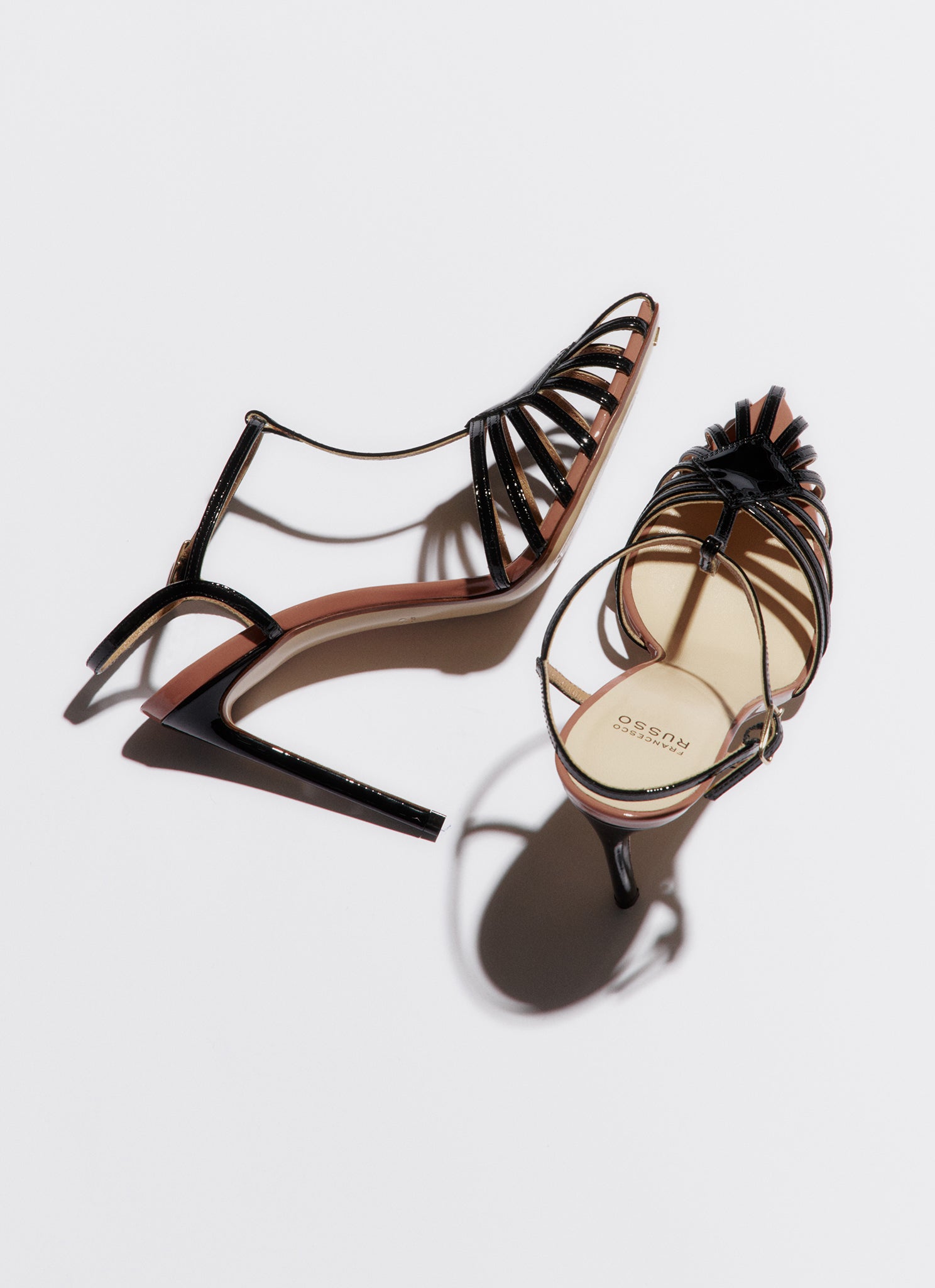 black cage sandal