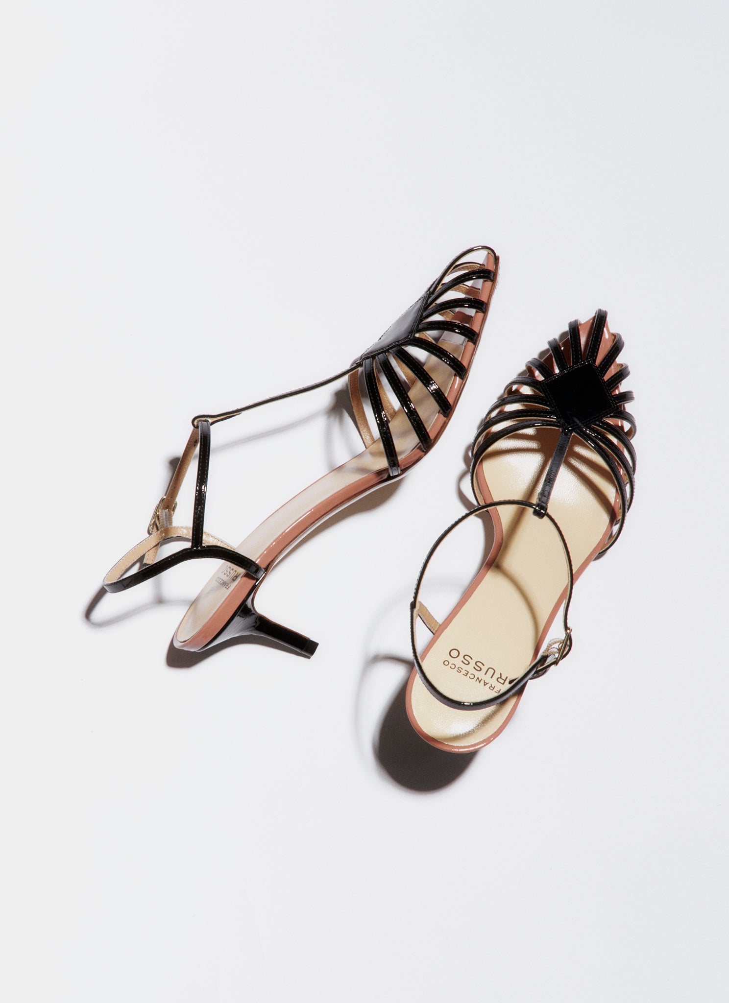 black cage sandal