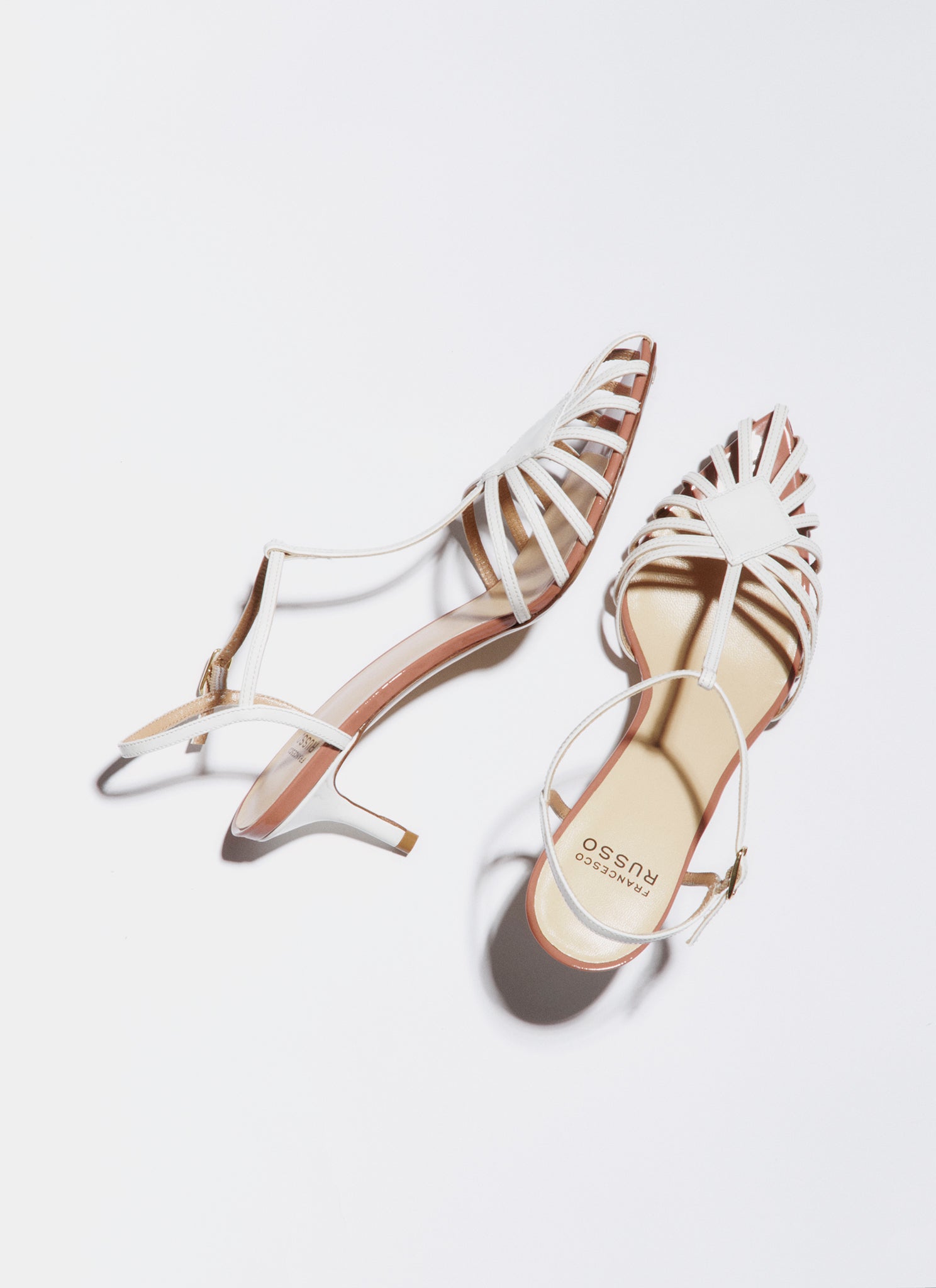white cage sandal