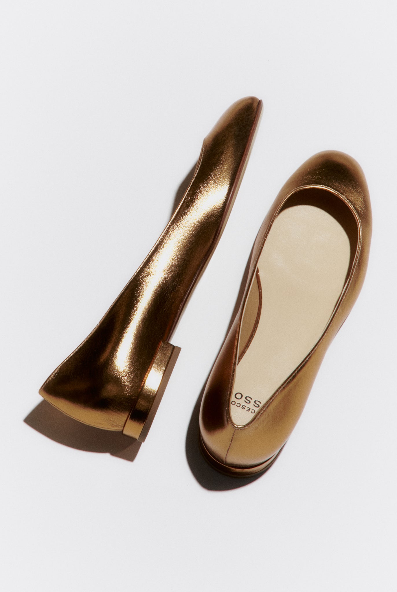 ballerina pelle oro