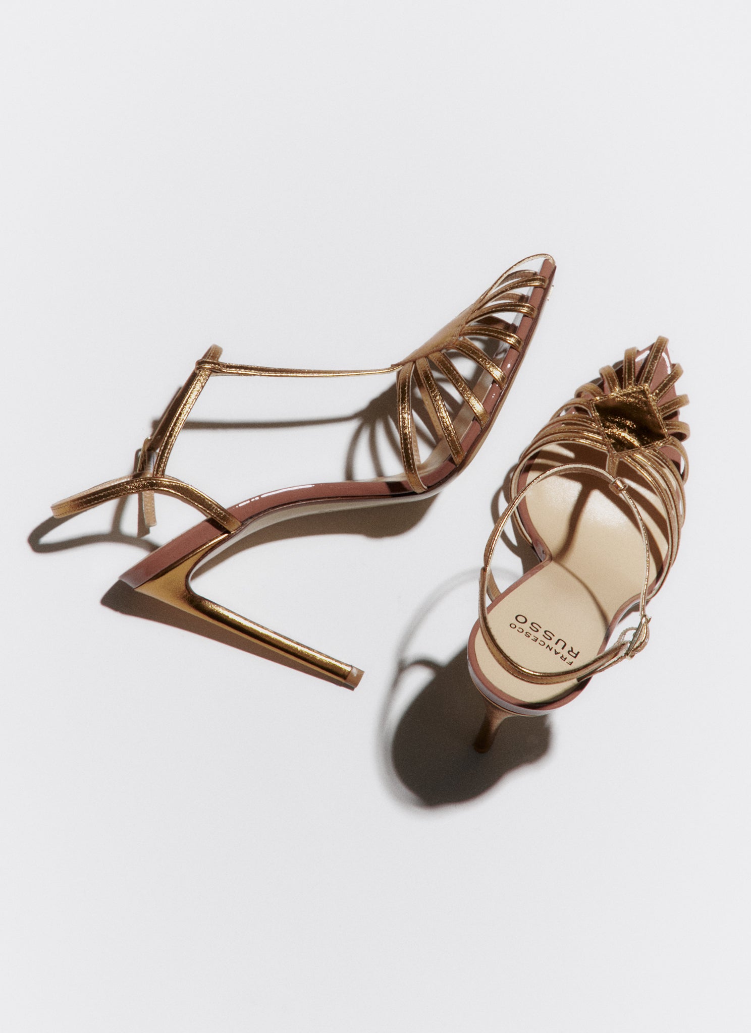 gold cage sandal