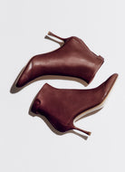 bordeaux soft bootie with a zip and button closure on the back heel hight 95mm