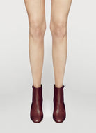 bordeaux soft bootie with a zip and button closure on the back heel hight 95mm