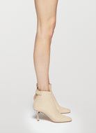 dust soft bootie with a zip and button closure on the back heel hight 95mm