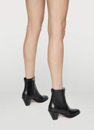 cowboy bootie in black leather