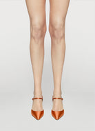 mary jane in orange satin
