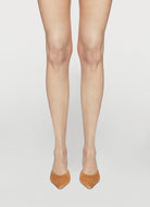 pumpkin low heeled mule in suede