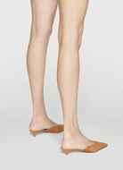 pumpkin low heeled mule in suede